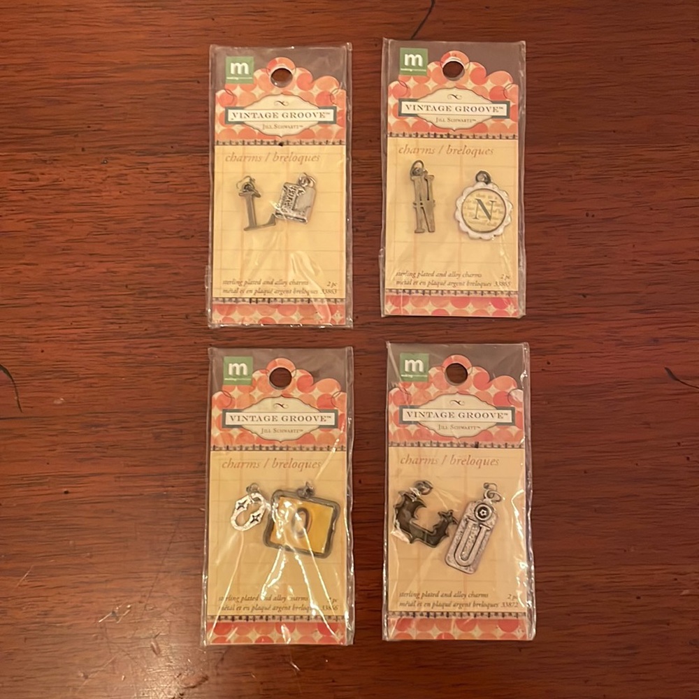 NEW Vintage Groove by Jill Schwartz Letter Alpha Charms - CHOOSE L / N / O / U